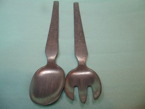 Vintage zinn salatbesteck - zinn,
