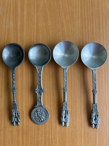 4erset vintage zinnlöffel - vintage,
