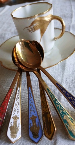 Vintage moccalöffel emaille - moccalÖffel,