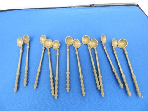 12x messing löffel - messing,