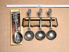 4x alte massive Zinnlöffel