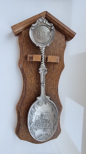 Zinnlöffel mit holzhalter - zinnlöffel,